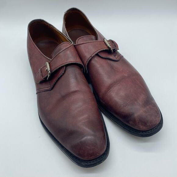 Allen Edmonds Red Brown Leather Side Buckle Monk Strap Dress Shoes Men's size 11 - Picture 5 of 9